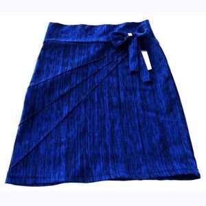 Royal blue draped bow skirt
